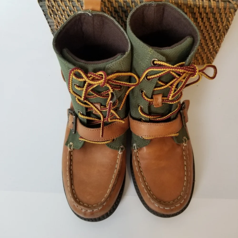 Polo Ralph Lauren Ranger Hi II Leather Textile Lace-Up Buckle Outdoor Boot